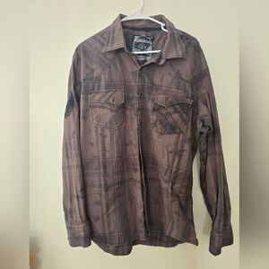 Buckle Brown Casual Button Down Shirt